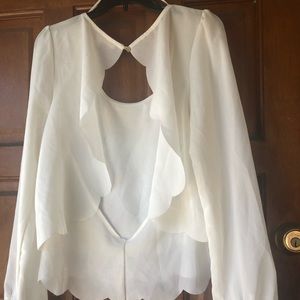 White Scalloped Blouse